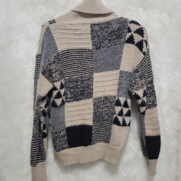 vtg GLORY 3 by GLORIA FURMAN Sweater S Angora Wool Silk Blend Retro Triforce mod - Picture 6 of 9